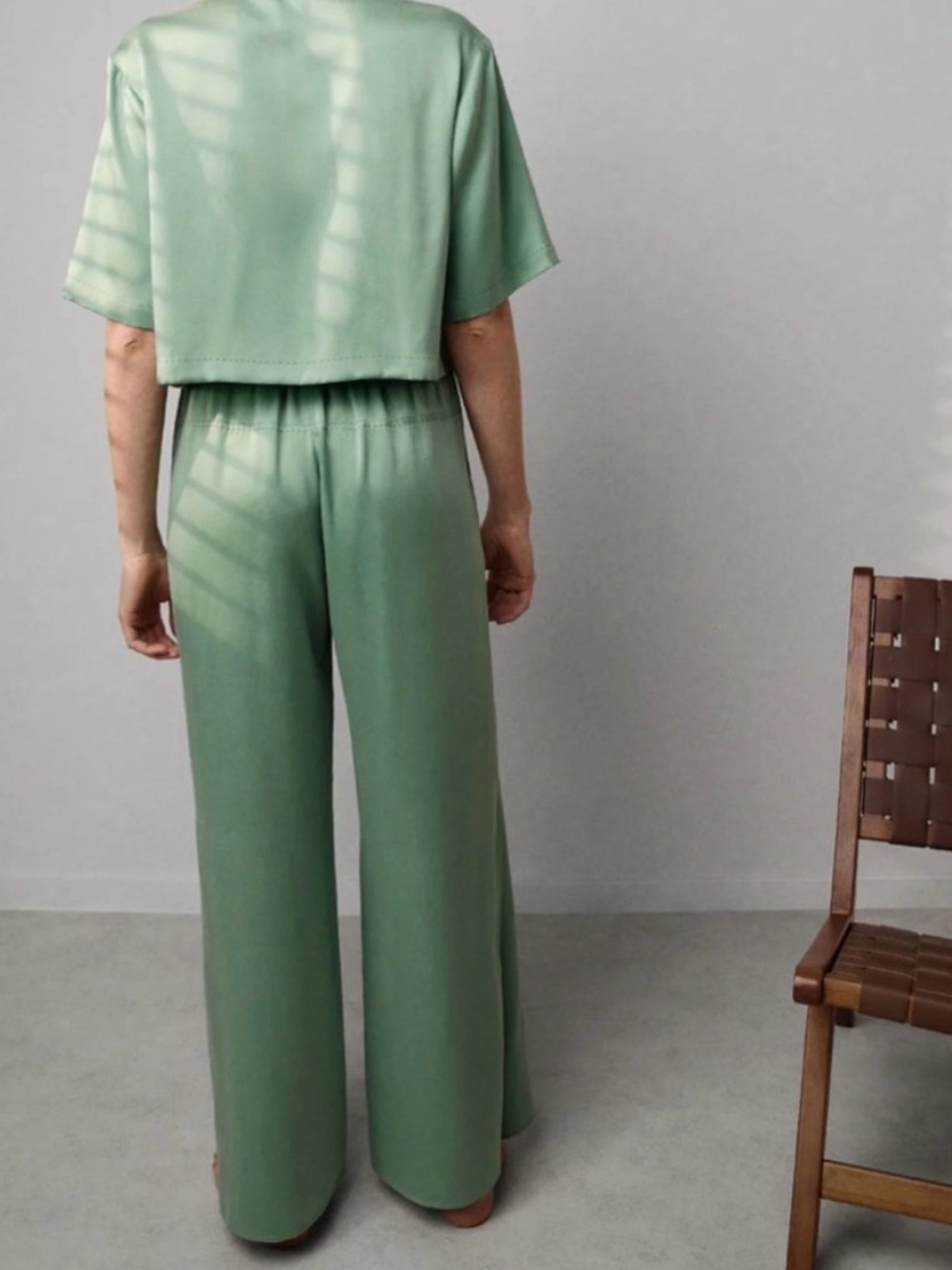 lunya Green Silk Pajama Set - Picture 2 of 4